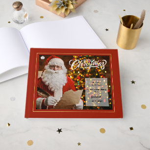  Merry Christmas Santa Claus Business Logo Custom Guest Book