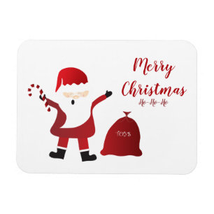 Merry Christmas Santa Claus Candy Cane Magnet
