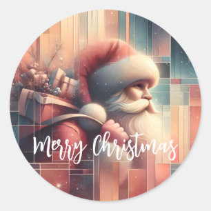 Merry Christmas Santa Claus Classic Round Sticker