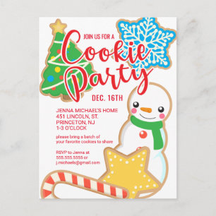 Merry Christmas   Santa Claus Cookie Exchange Holiday Postcard