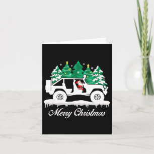 Merry Christmas Santa Claus Driving 4x4 Offroad Ve Card