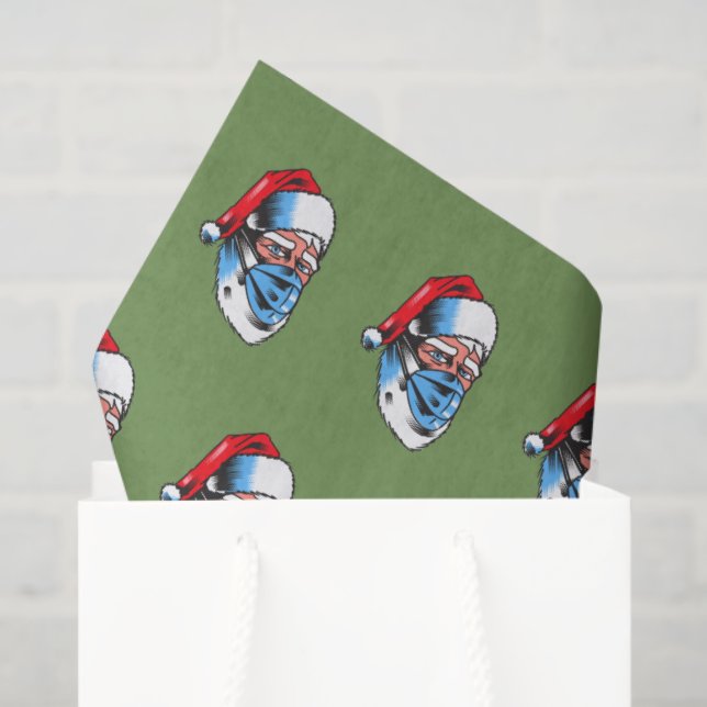 Merry Christmas Santa Claus Face Mask Tissue Paper (Gift Bag)
