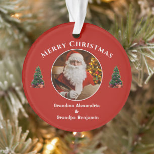 Merry Christmas Santa Claus Family Personalise  Ornament