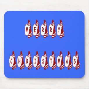 Merry Christmas Santa Claus Font Mouse Mat