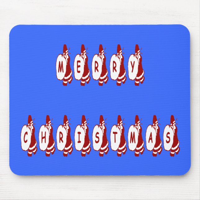 Merry Christmas Santa Claus Font Mouse Mat (Front)