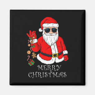 Merry Christmas Santa Claus Fun Family Pyjamas Xma Magnet