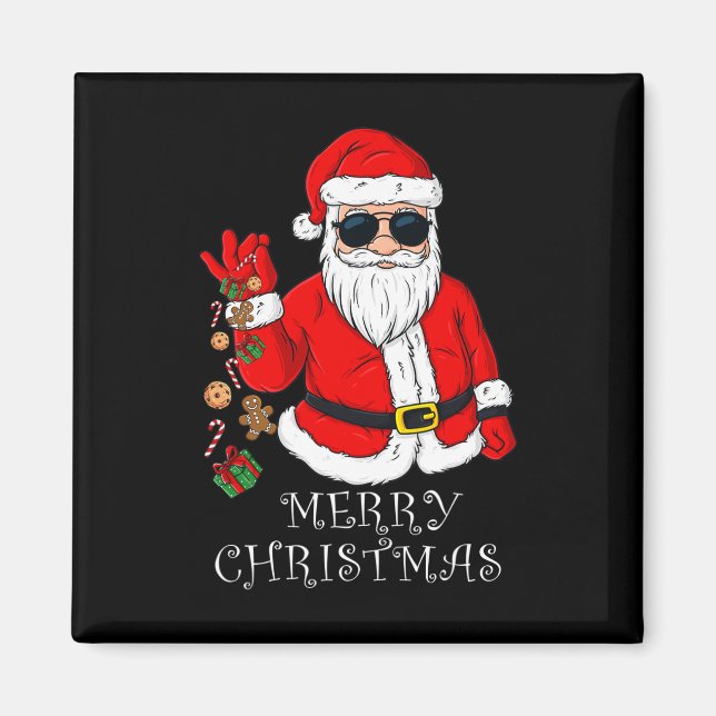 Merry Christmas Santa Claus Fun Family Pyjamas Xma Magnet (Front)