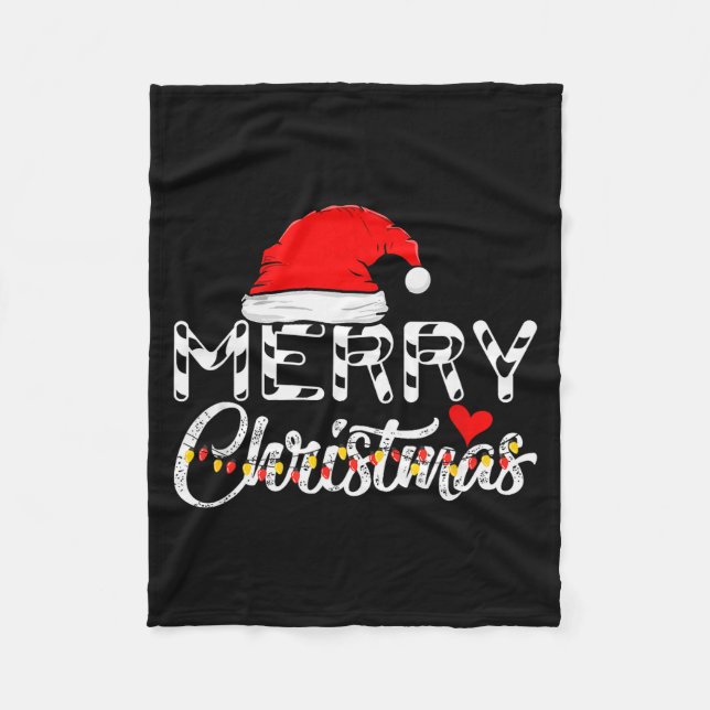Merry Christmas Santa Claus Funny Family  Fleece Blanket (Front)