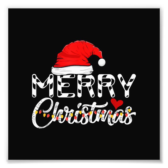 Merry Christmas Santa Claus Funny Family  Photo Print (Front)