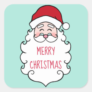 Merry Christmas Santa Claus Gift Tag Stickers