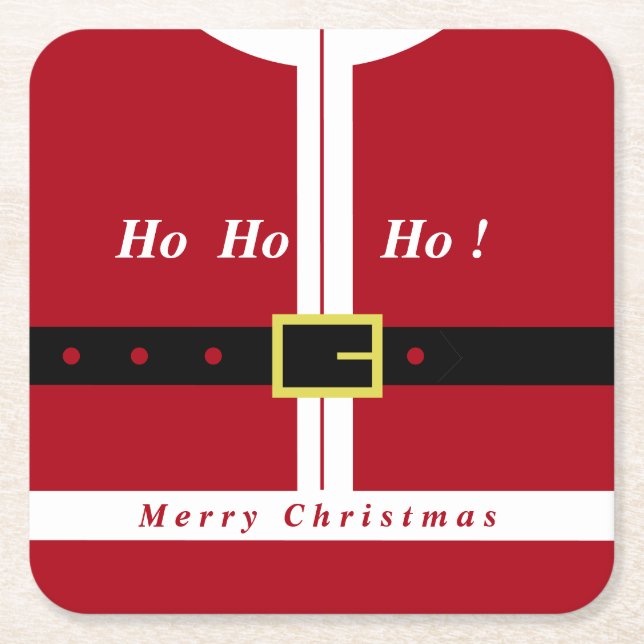 Merry Christmas - Santa Claus - Gifts For Everyone Square Paper Coaster (Front)