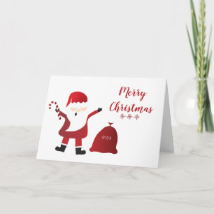 Merry Christmas Santa Claus Ho Ho Ho Candy Cane Card