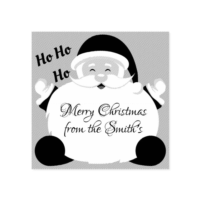 Merry Christmas Santa Claus HO HO HO Rubber Stamp (Imprint)