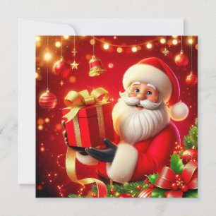 Merry Christmas Santa Claus Holiday Card