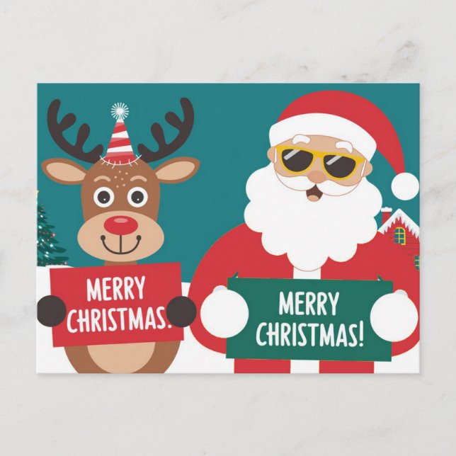 Merry Christmas santa claus Holiday Postcard (Front)
