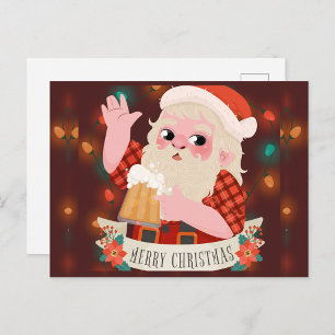 Merry Christmas Santa Claus  Holiday Postcard
