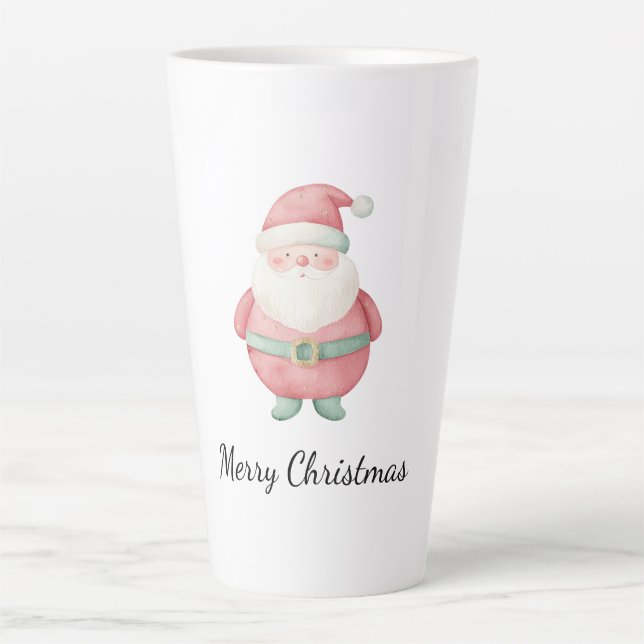 Merry Christmas Santa Claus Latte Mug (Front)