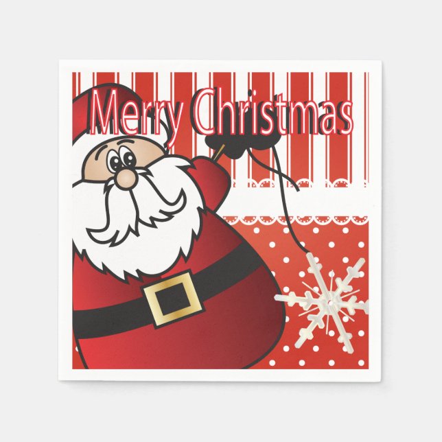 Merry Christmas Santa Claus Napkin (Front)