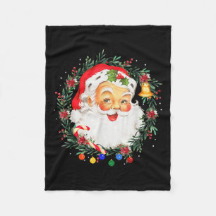 Merry Christmas Santa Claus Nk Afro African Americ Fleece Blanket