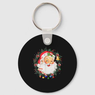 Merry Christmas Santa Claus Nk Afro African Americ Key Ring