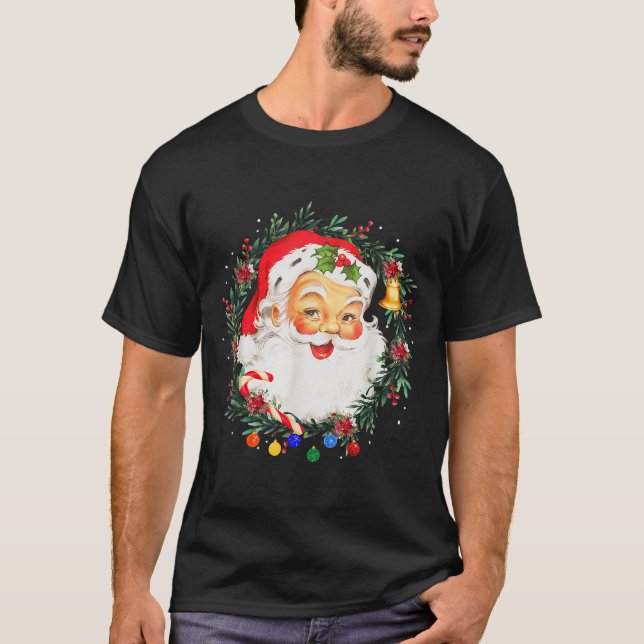 Merry Christmas Santa Claus Nk Afro African Americ T-Shirt (Front)