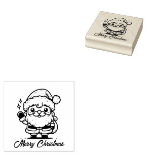 Merry christmas Santa Claus Rubber Stamp