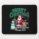 Merry Christmas Santa Claus Snowman Reindeer Xmas  Mouse Mat<br><div class="desc">Merry Christmas Santa Claus Snowman Reindeer Xmas Squad</div>