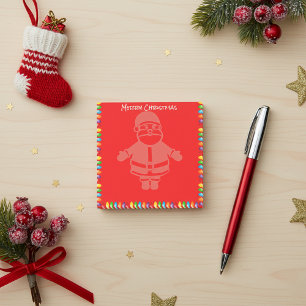 Merry Christmas Santa Claus String Lights Border Post-it Notes