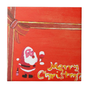 Merry Christmas Santa Claus Tile