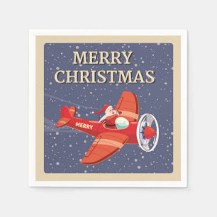 Merry Christmas Santa Claus Vintage Napkin