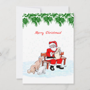 Merry Christmas - Santa Claus with Cat and Dog