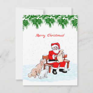 Merry Christmas - Santa Claus with Cat and Dog
