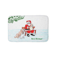 Merry Christmas! Santa Claus with Cat and Dog