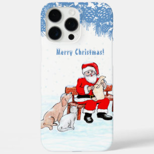 Merry Christmas - Santa Claus with Cat and Dog iPhone 16 Pro Max Case
