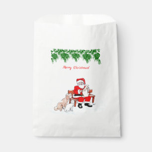 Merry Christmas - Santa Claus with Cat and Dog Favour Bags