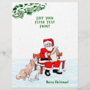 Merry Christmas! Santa Claus with Cat and Dog Flyer
