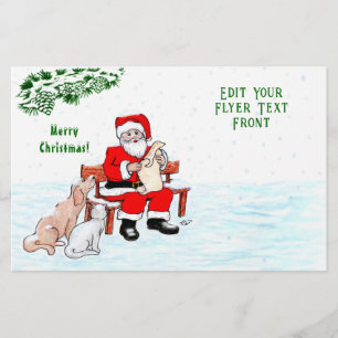 Merry Christmas! Santa Claus with Cat and Dog Flyer