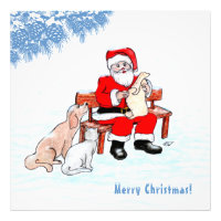 Merry Christmas - Santa Claus with Cat and Dog