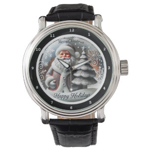 Merry Christmas Santa Claus with Christmas Tree Watch