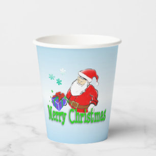Merry Christmas Santa Claus with Gift Paper Cups