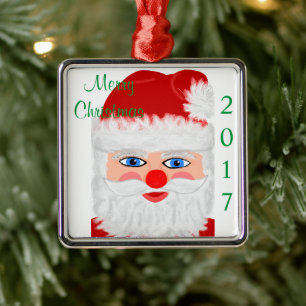 Merry Christmas Santa Claus Year Metal Tree Decoration