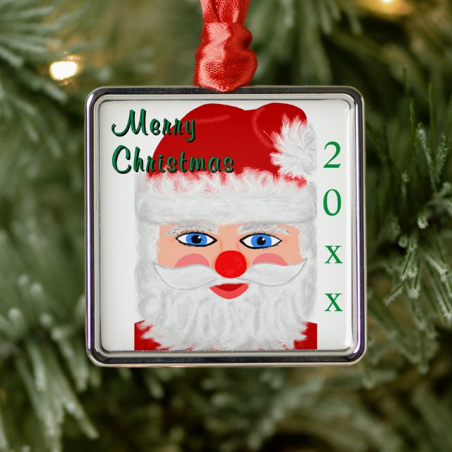 Merry Christmas Santa Claus Year Metal Tree Decoration (Tree)