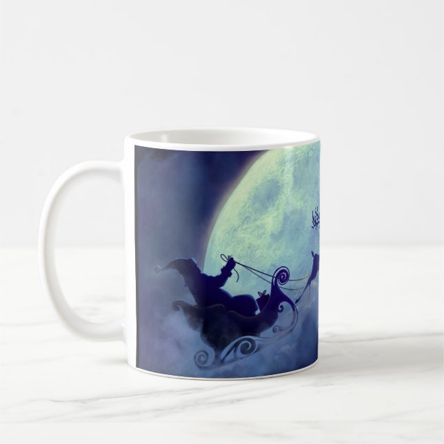 Merry Christmas Santa Clause holiday holly jolly Coffee Mug (Left)