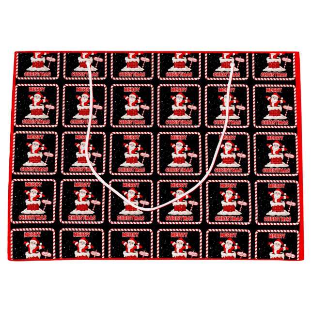 Merry Christmas Santa Collection Large Gift Bag (Front)