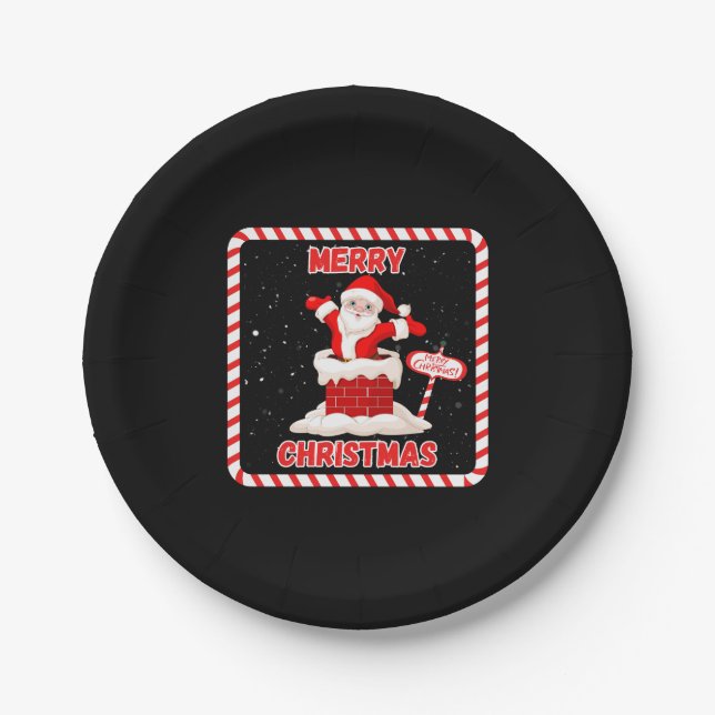 Merry Christmas Santa Collection Paper Plates (Front)