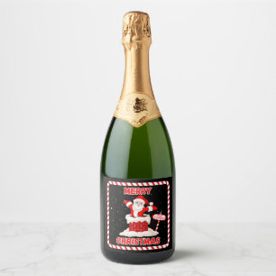 Merry Christmas Santa Collection Sparkling Wine Label
