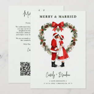 Merry Christmas Santa Couple Heart Wreath TLW26 Save The Date