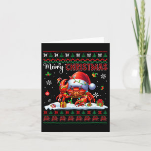 Merry Christmas Santa Crab Sweater Sea Animals Lov Card