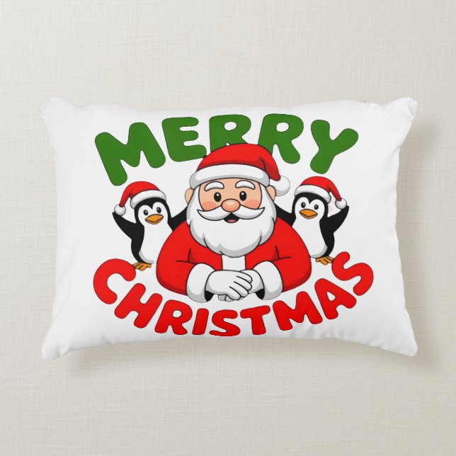 Merry Christmas Santa Decorative Cushion (Front)
