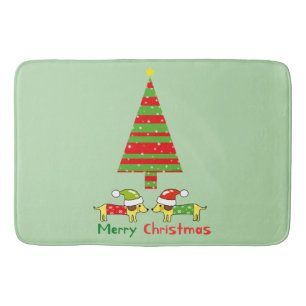 Merry Christmas (Santa dogs) Bath Mat